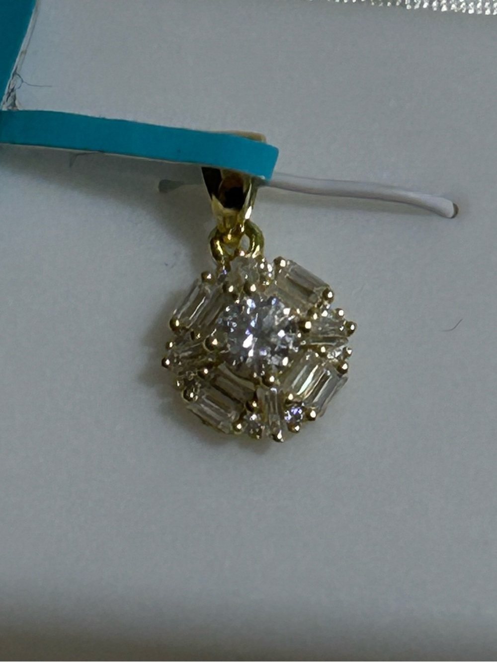 Gold over Sterling Moissanite Pendant NWT